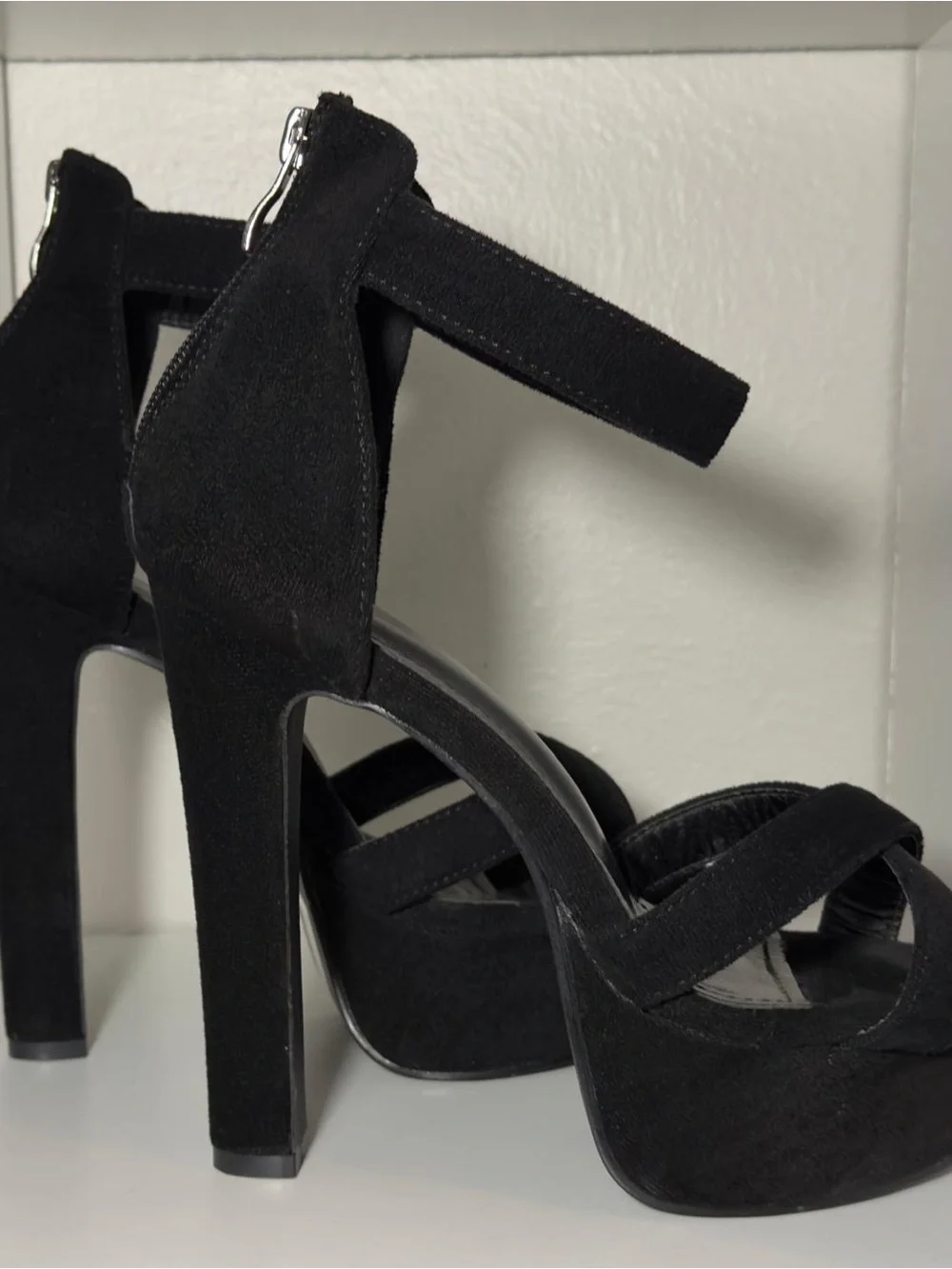 SHEIN Black/ Elegant High Platform Thick Heel Sandals for Women